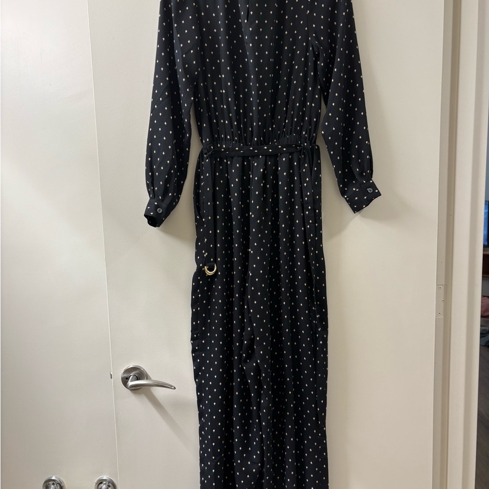 Ann Taylor Black Polka Dot Jumpsuit